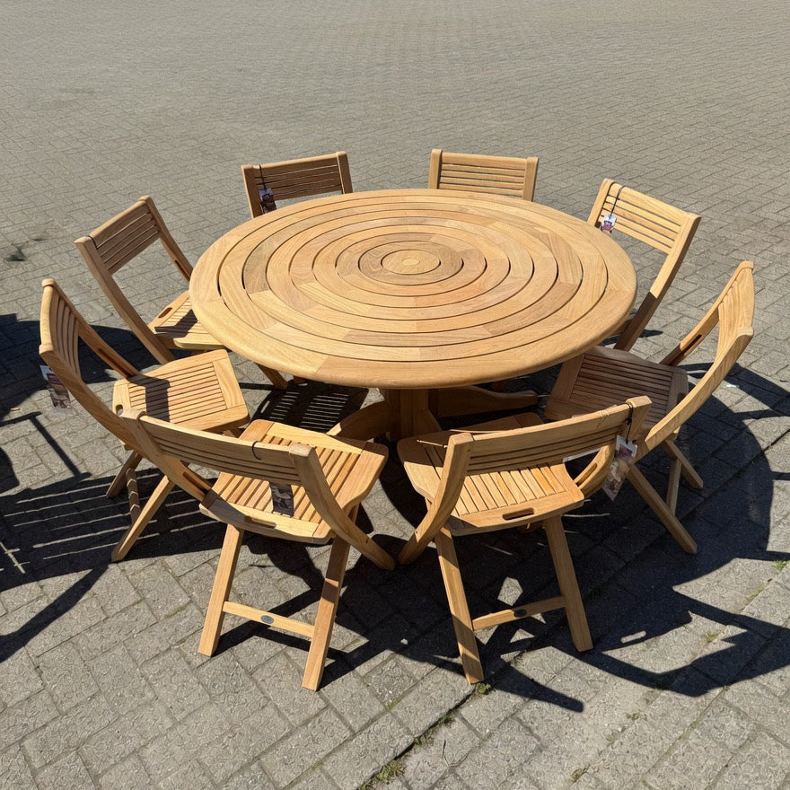 Ensemble de jardin - Table ronde + 8 chaises Timber furniture by Alexander Rose