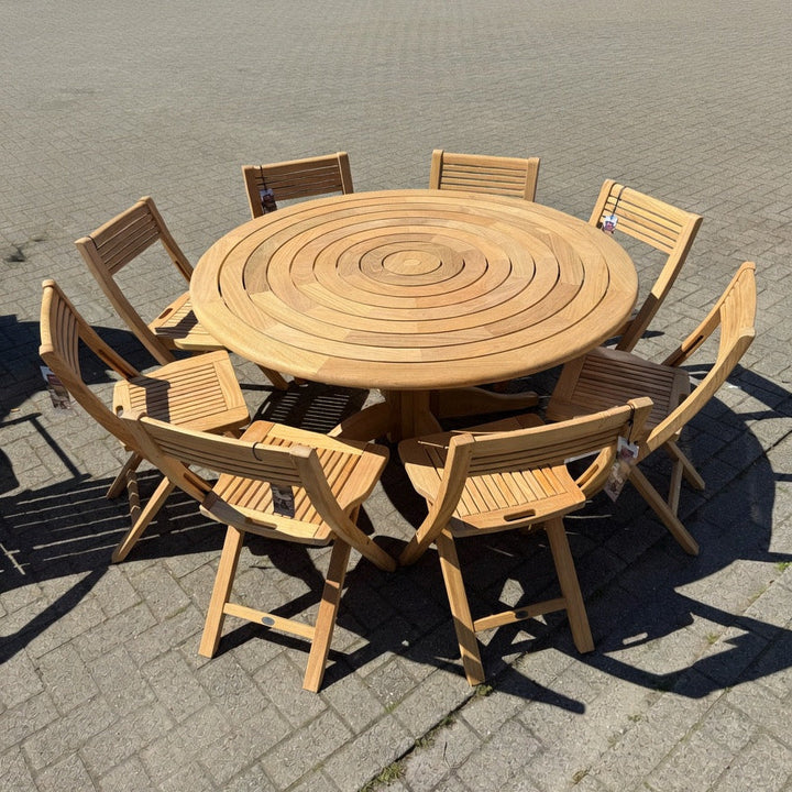 Ensemble de jardin - Table ronde + 8 chaises Timber furniture by Alexander Rose