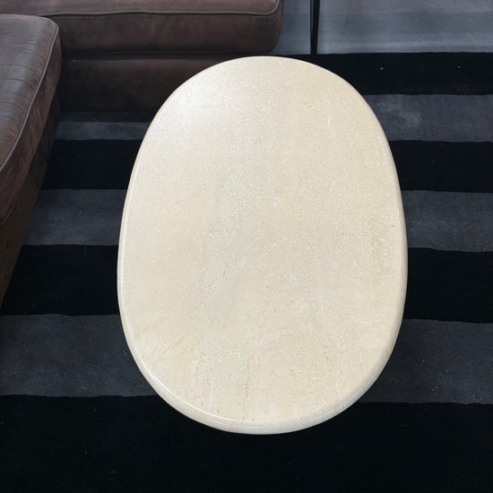 Table basse vintage en travertin