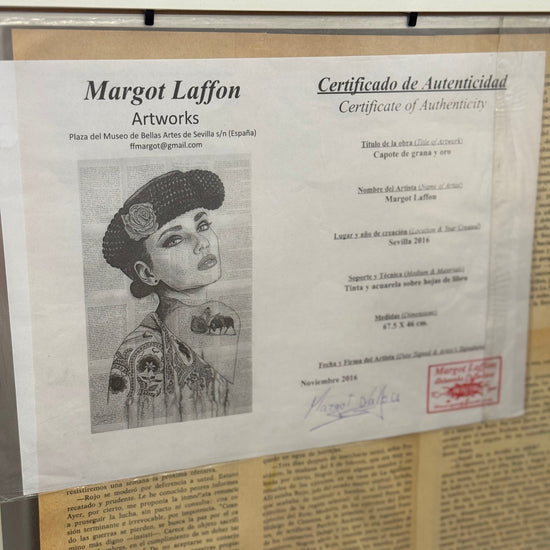 Oeuvre sur papier "Capote de grana y oro" - Margot Laffon
