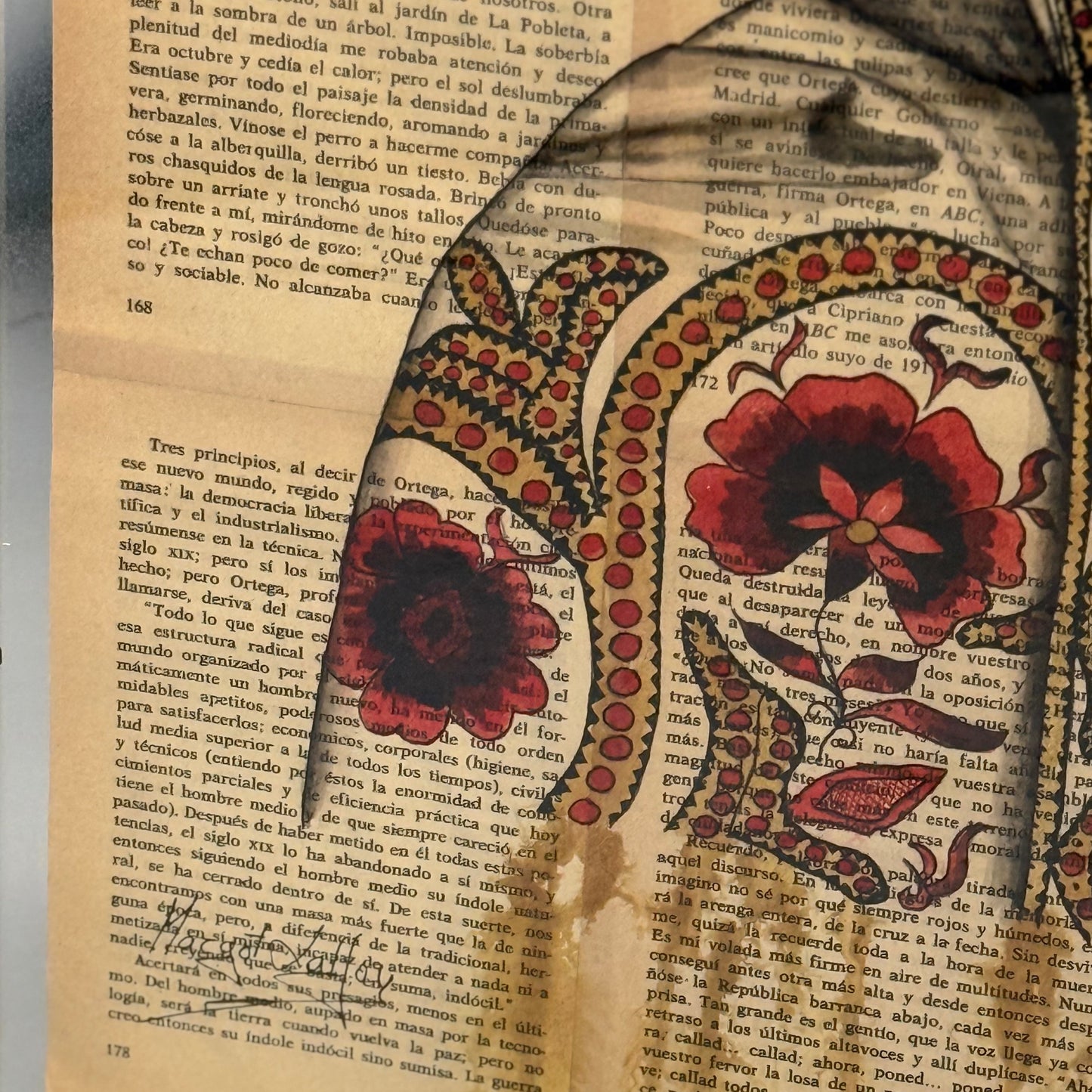Oeuvre sur papier "Capote de grana y oro" - Margot Laffon