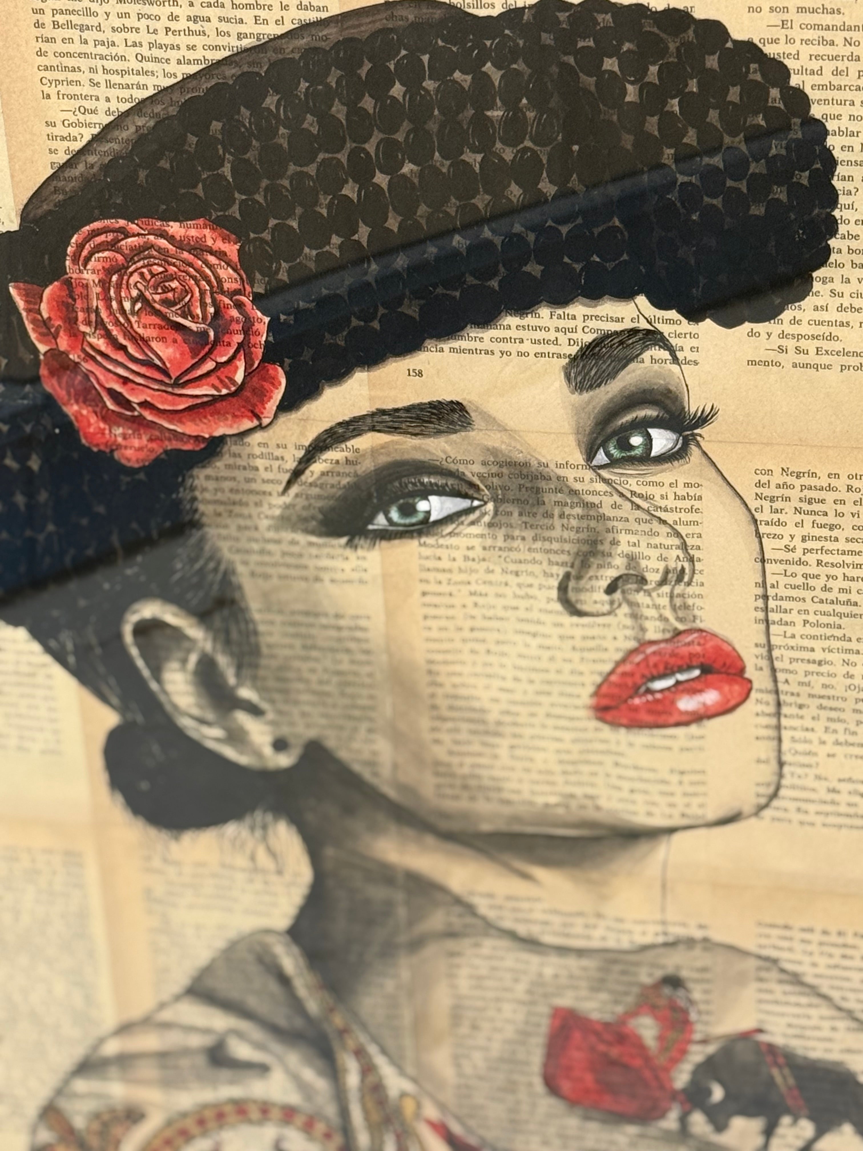 Oeuvre sur papier "Capote de grana y oro" - Margot Laffon