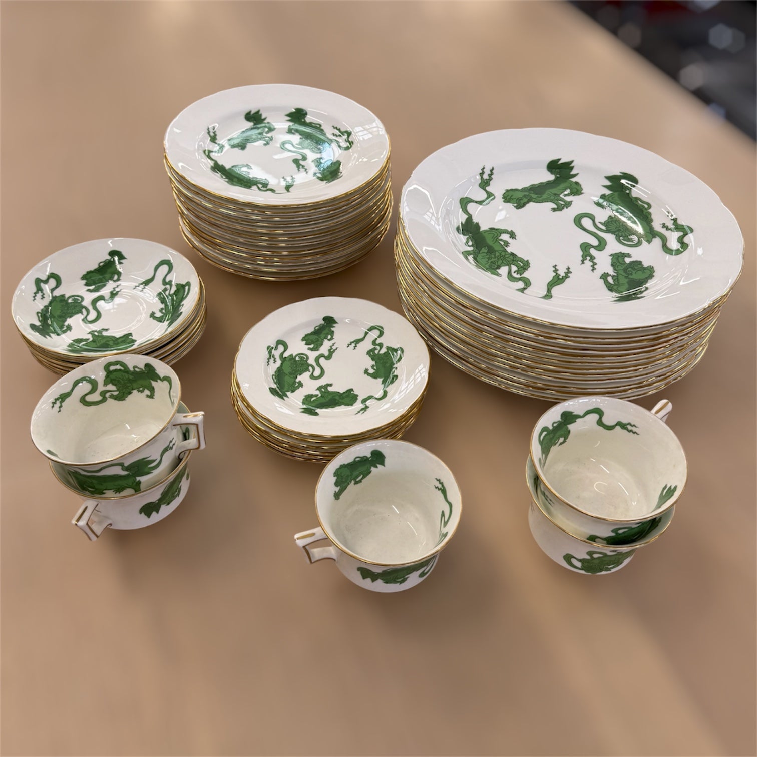 Service Wedgwood - Green Chinese Tigers