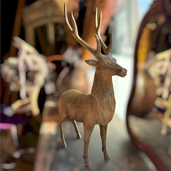 Statue cerf en bronze