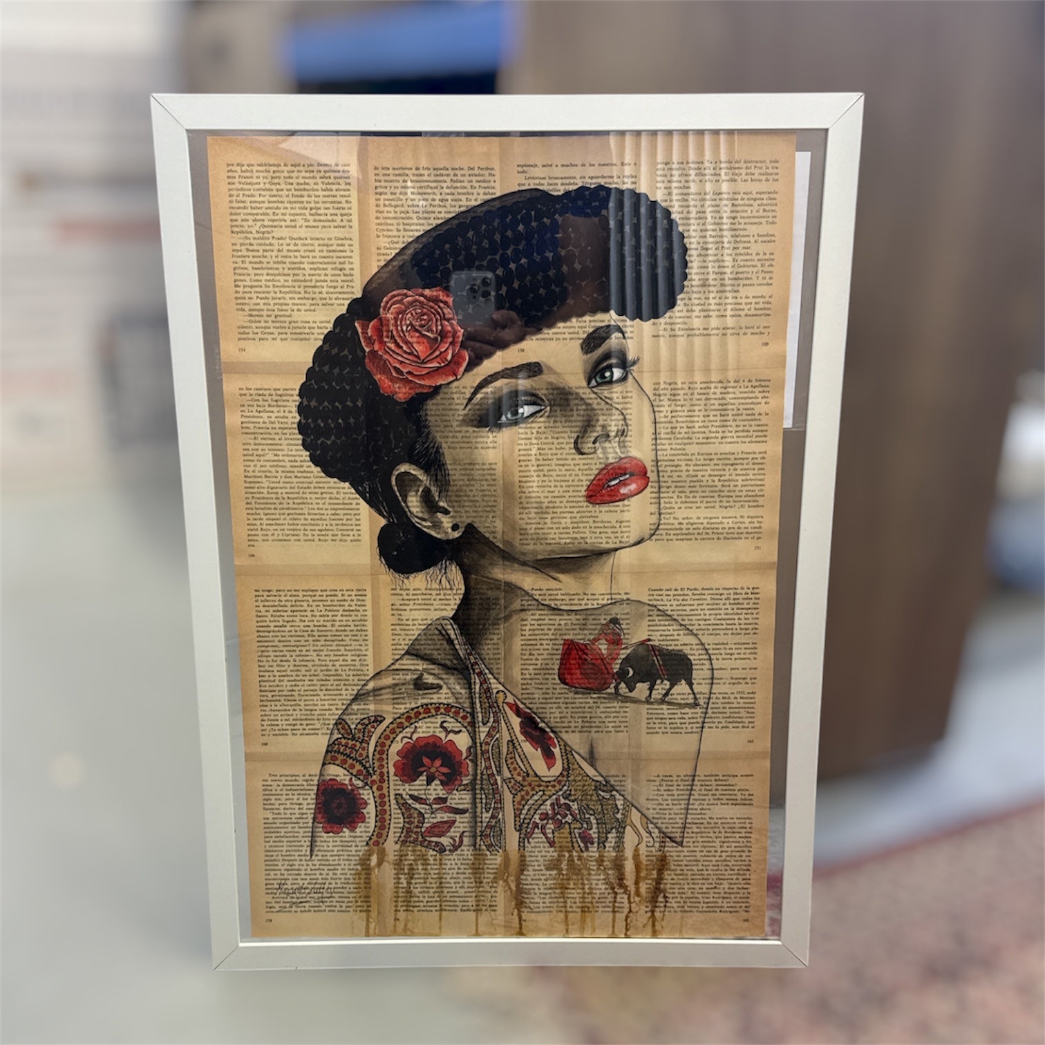 Oeuvre sur papier "Capote de grana y oro" - Margot Laffon